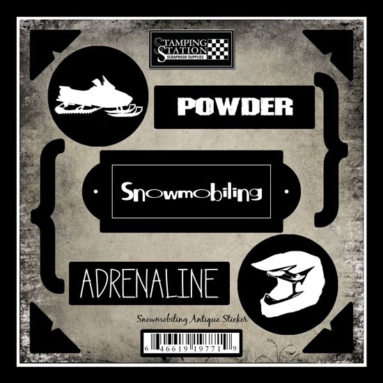 Stamping Station - Snowmobiling Antique Stickers